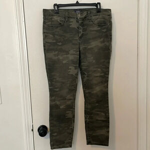 NYDJ Ami Skinny High Rise Stretch Slimming Compression Camo Print Jeans Size 12
